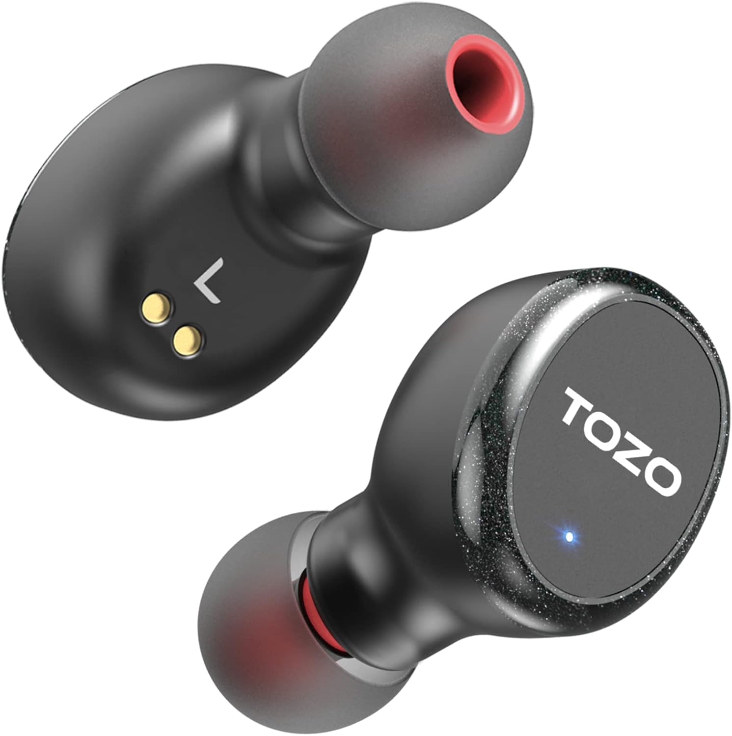Tozo T10 earbuds with wireless charging case